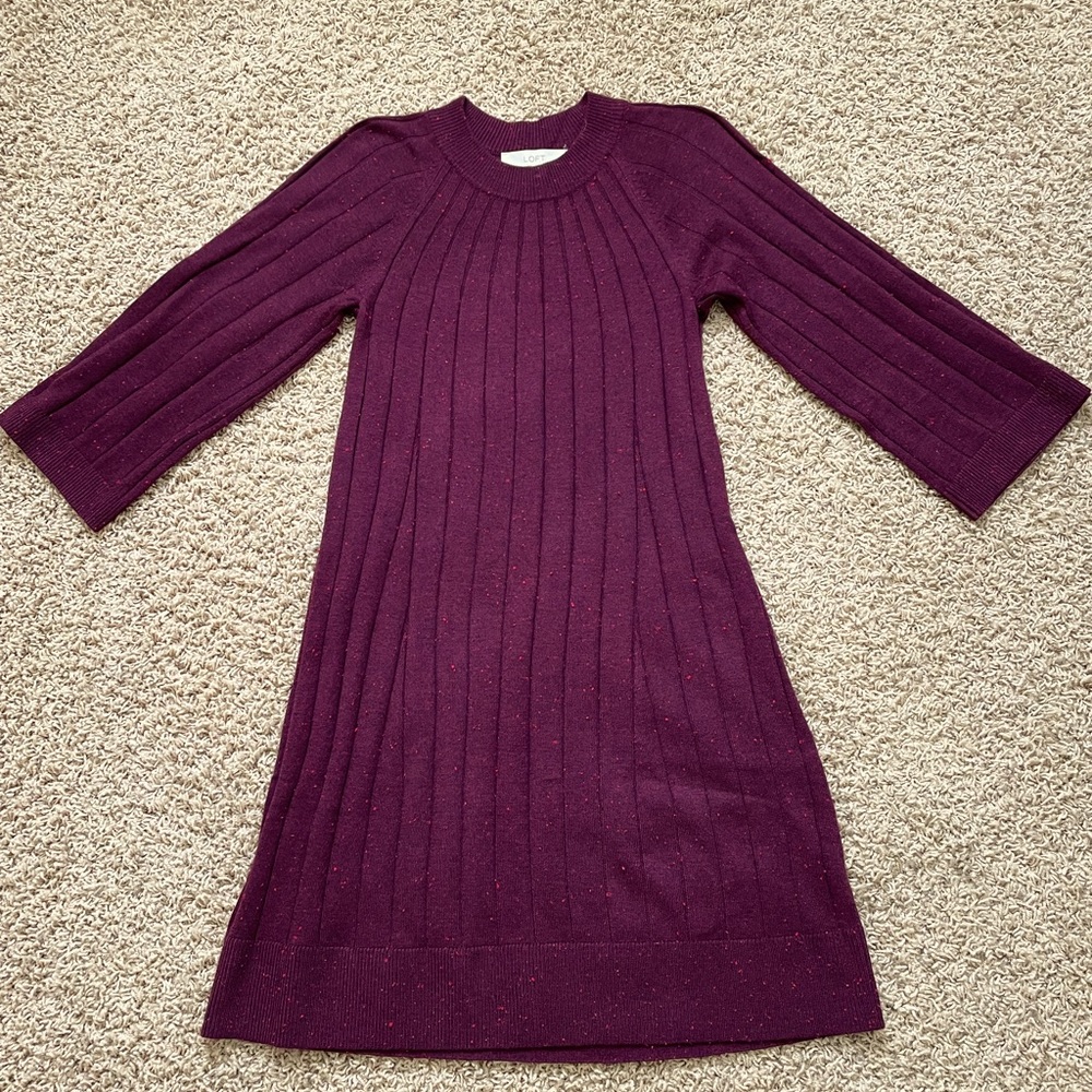 Loft 3/4 bell sleeve sweater dress XS